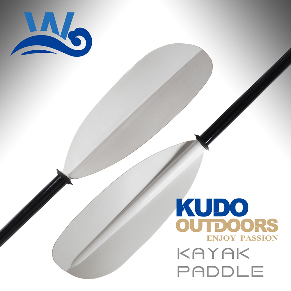 Kayak Paddle Carbon - 白いプラスチックブレード,ガラス繊維シャフト付きカヤックパドル,海