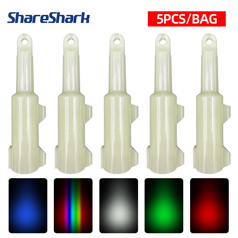 Underwater Flashlight - ShareShark 5個入り 釣り用フラッシュランプ 水中ディープドロップLED誘引ルアー 海水夜間ライト 釣り道具