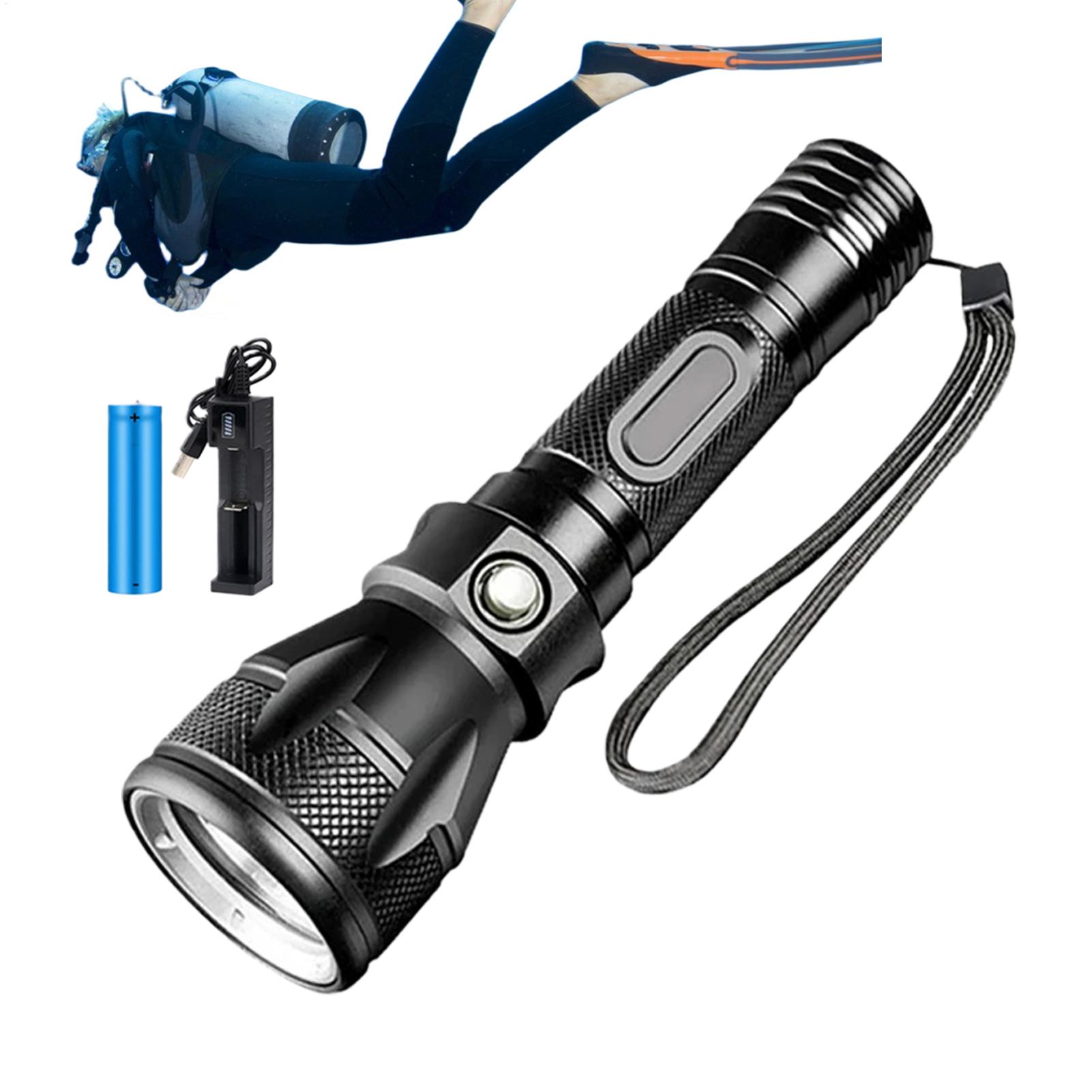 3モード強力充電式防水LEDダイビング懐中電灯トーチポータブ - Underwater Flashlight のレビューと価格