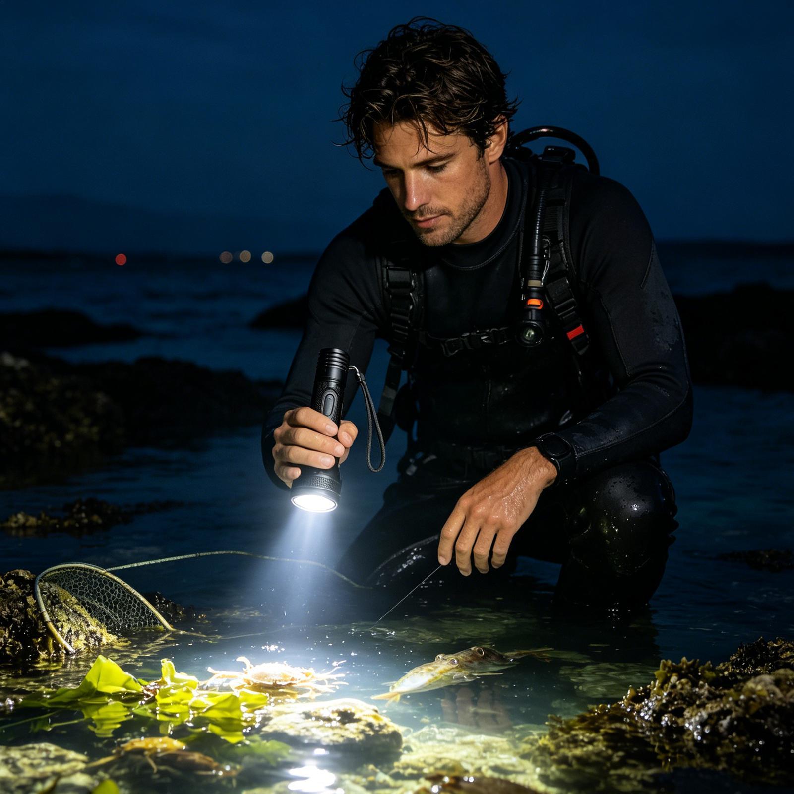 3モード強力充電式防水LEDダイビング懐中電灯トーチポータブ - Underwater Flashlight のレビューと価格