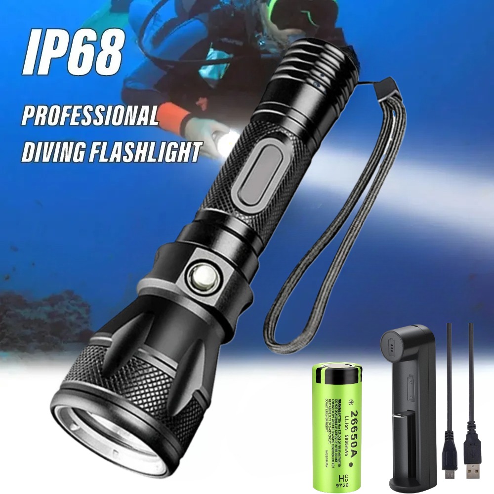 プロのスキューバダイビング懐中電灯 LED ダイビングトーチ - Underwater Flashlight のレビューと価格