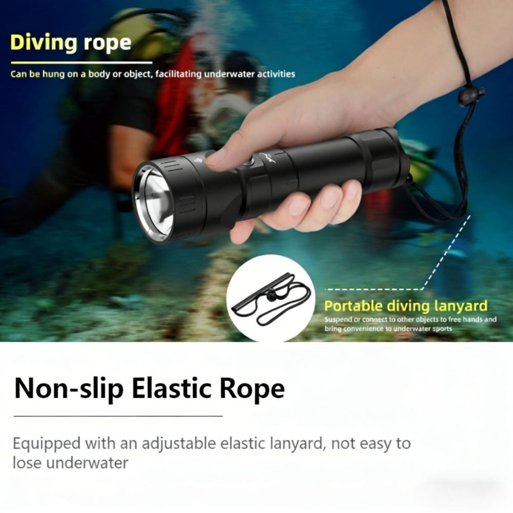 強力なダイビング懐中電灯、防水スキューバダイビングライト、充 - Underwater Flashlight のレビューと価格